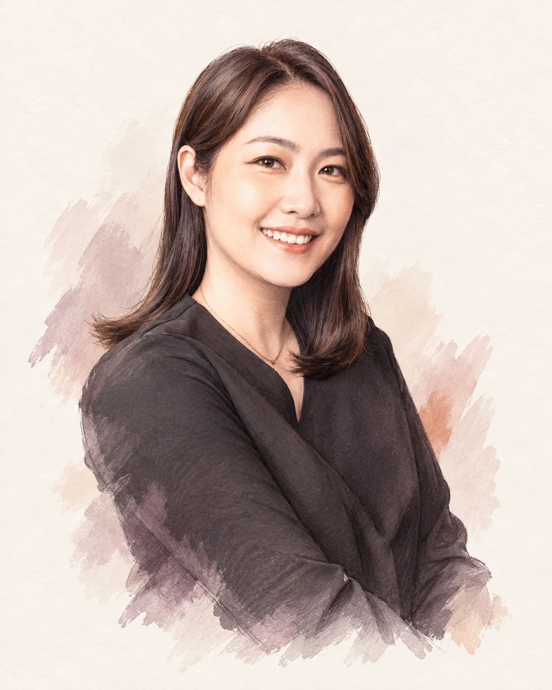 Irene 的鉛筆水彩手繪肖像